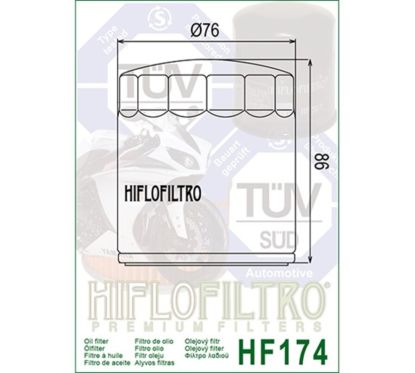 Filtre à huile HIFLOFILTRO noir brillant - HF174B