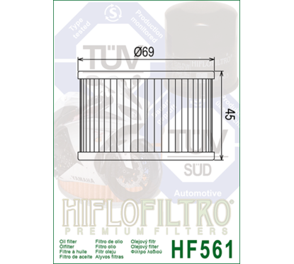 Filtre à huile HIFLOFILTRO - HF561