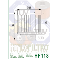 Filtre à huile HIFLOFILTRO - HF118