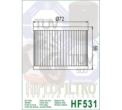 Filtre à huile HIFLOFILTRO - HF531
