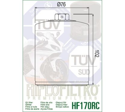 Filtre à huile HIFLOFILTRO Performance chrome - HF170CRC