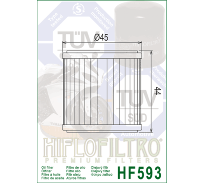 Filtre à huile HIFLOFILTRO - HF593