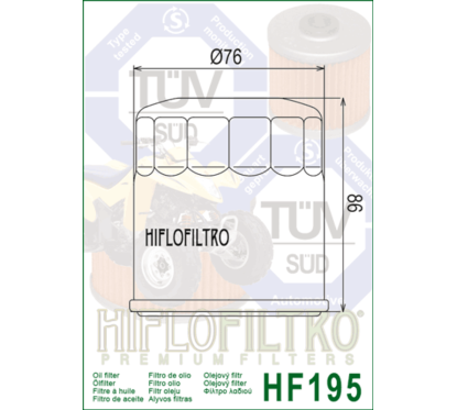 Filtre à huile HIFLOFILTRO - HF195