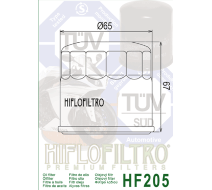 Filtre à huile HIFLOFILTRO - HF205