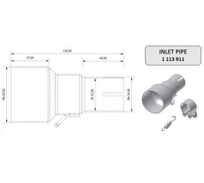 Tube de raccordement MIVV 55  32 mm