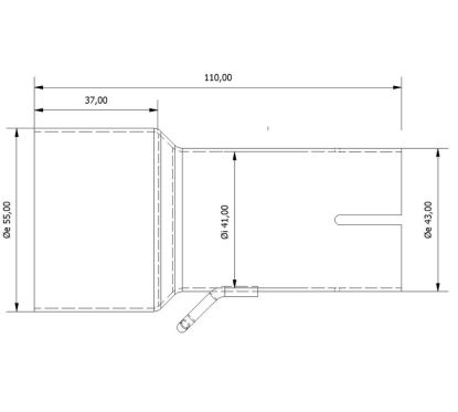 Tube de raccordement MIVV 55  41 mm