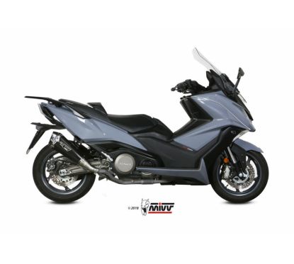 Silencieux MIVV Delta Race Black inox noir/casquette carbone Kymco AK 550