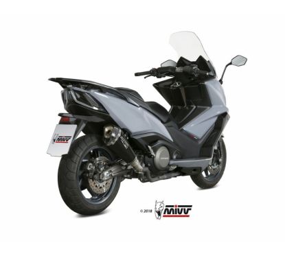 Silencieux MIVV Delta Race Black inox noir/casquette carbone Kymco AK 550