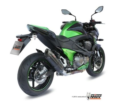 Silencieux MIVV Suono inox brossé noir/casquette carbone Kawasaki Z800