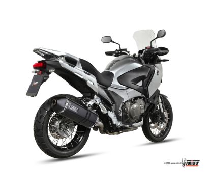 Silencieux MIVV Speed Edge inox noir casquette carbone Honda Crosstourer