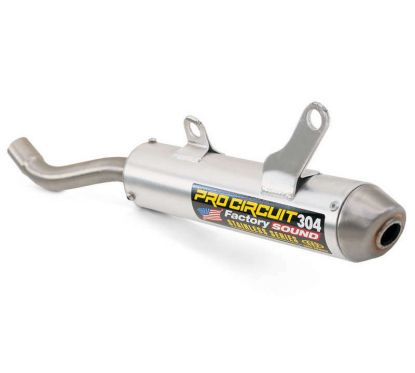 Silencieux PRO CIRCUIT 304 alu brossé/casquette inox Kawasaki KX125