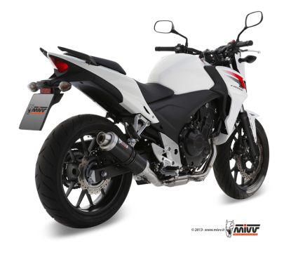 Silencieux MIVV GP inox brossé noir Honda CB500F/CB500X/CBR500R