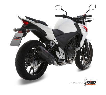 Silencieux MIVV Suono inox brossé noir/casquette carbone Honda