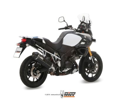 Silencieux MIVV Speed Edge inox brossé noir/casquette carbone Suzuki DL1000 V-Strom