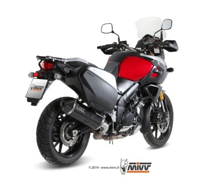 Silencieux MIVV Speed Edge inox brossé noir/casquette carbone Suzuki DL1000 V-Strom