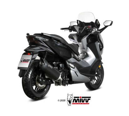 Silencieux MIVV Mover inox noir/casquette ABS noir Honda Forza 300