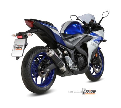 Silencieux MIVV GP inox noir/casquette inox Yamaha YZF R3