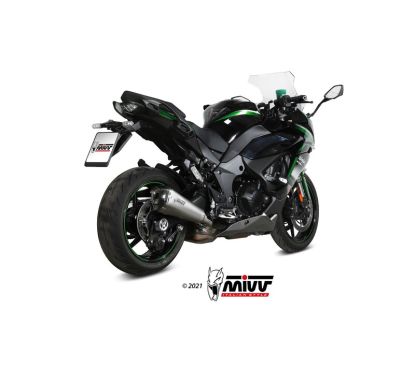 Silencieux MIVV Delta Race inox brossé/carbone - Kawasaki Ninja 1000 sx