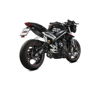Silencieux MIVV Delta Race inox noir/carbone - Triumph Street Triple R/S/RS