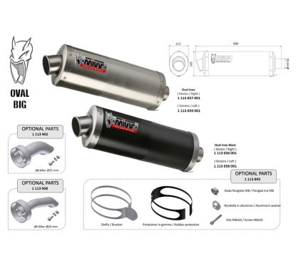 Silencieux universel MIVV Oval Big - côté gauche