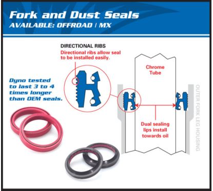 Joints de fourche ALL BALLS sans cache-poussière - 43x53x9,5 mm
