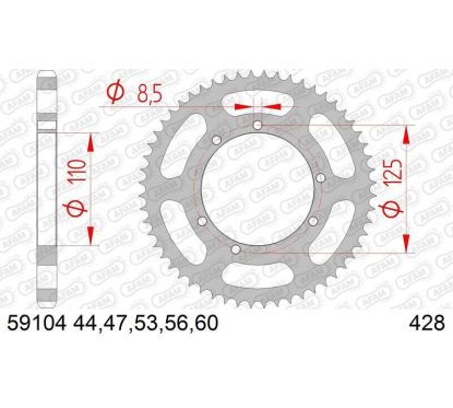 Kit chaîne AFAM 428R1 12/60 standard - couronne standard