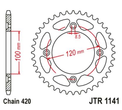 Kit chaîne JT/JT 420HDR 11/50 - couronne standard