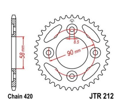 Kit chaîne JT/JT 520HDR 14/37 standard - couronne standard