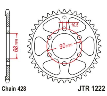 Kit chaîne JT/JT 428HDR 15/48 standard - couronne standard