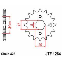 Kit chaîne JT/JT 428HDR 15/48 standard - couronne standard