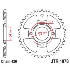 Kit chaîne JT 420 HDR - 11/60-138 - Couronne acier standard