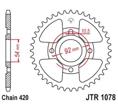 Kit chaîne JT 420 HDR - 11/60-138 - Couronne acier standard