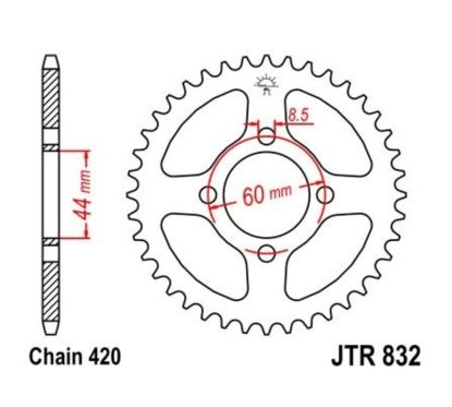 Kit chaîne JT 420 HDR - 12/45-106 - Couronne acier standard