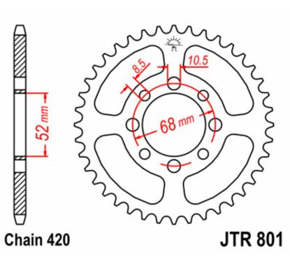 Kit chaîne JT 420 HDR - 13/49-120 - Couronne acier standard