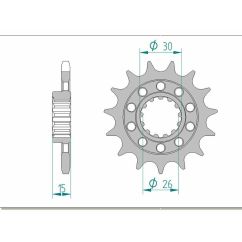 Kit chaîne AFAM 525XHR3 16/45 standard - couronne standard 164800