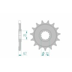 Kit chaîne AFAM 525XHR3 15/46 super-renforcé - couronne standard