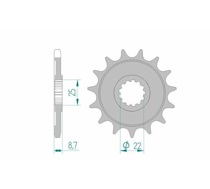 Kit chaîne AFAM 525XHR3 15/46 super-renforcé - couronne standard