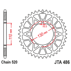 Kit chaîne JT 520 X1R3 - 14/43-106 - Couronne alu standard