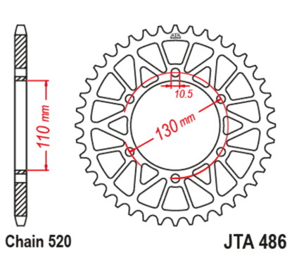 Kit chaîne JT 520 X1R3 - 14/43-106 - Couronne alu standard
