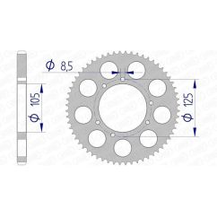 Kit chaîne AFAM 428R1 14/62-140 - couronne standard aluminium