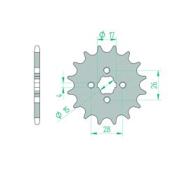 Kit chaîne AFAM 420R1 14/42/106 - couronne standard