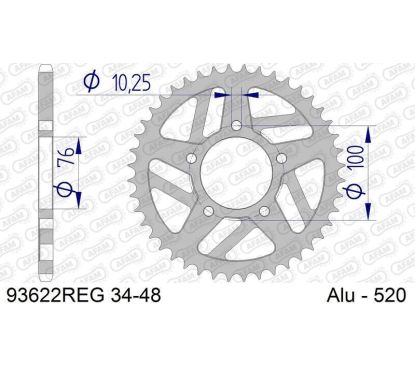 Kit chaîne AFAM  520XHR2 16/41-116 - couronne standard aluminium