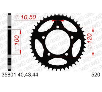 Kit chaîne AFAM 520XSR 16/43-110 - couronne standard