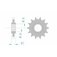 Kit chaîne AFAM 525XSR2 15/47 super-renforcé - couronne standard