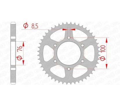 Kit chaîne AFAM 428XMR2 14/48 - couronne standard