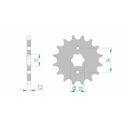 Kit chaîne AFAM 428XMR2 15/48 - couronne standard