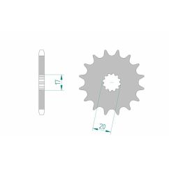 Kit chaîne AFAM 428R1 11/60-134 - couronne standard