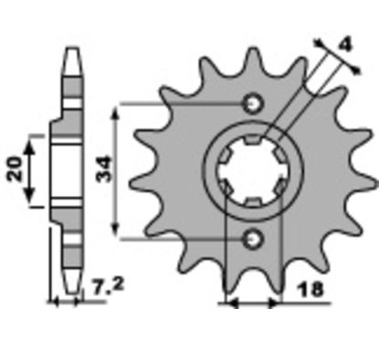 Pignon PBR acier standard - 520