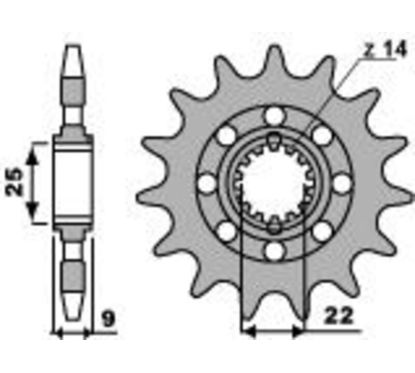 Pignon PBR acier standard - 525