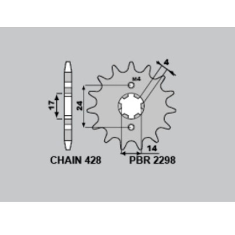 Pignon PBR acier standard - 428